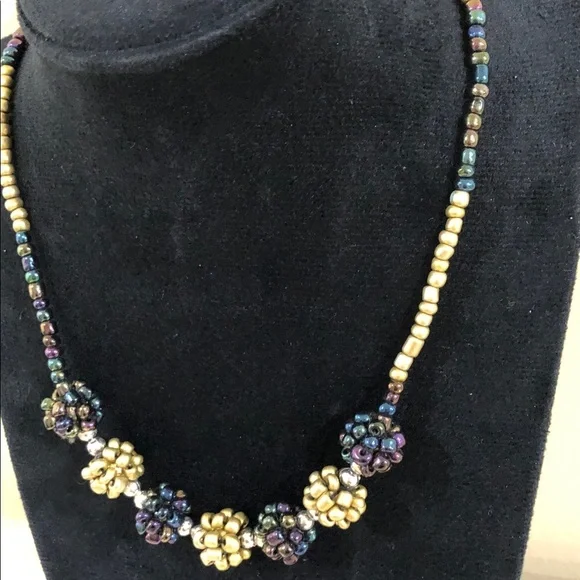 Handmade necklace women’s Beaded Necklace |Statement necklace | Boho necklace - Picture 2 of 3